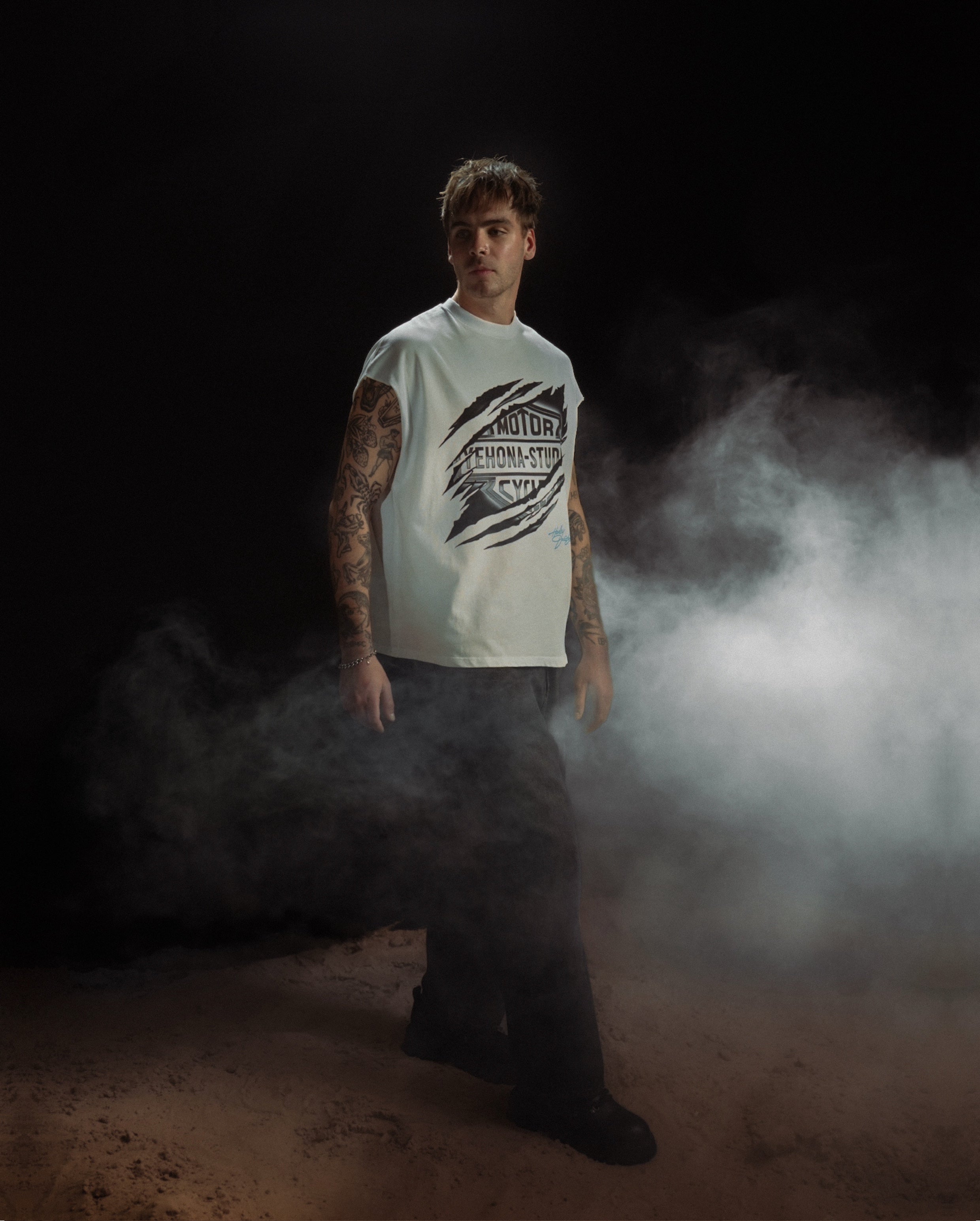 Torn sleeveless shirt